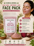 Vaibha Herbal Aloe Vera, Beetroot & Rice Face Pack Powder | Brightening & Glow Care