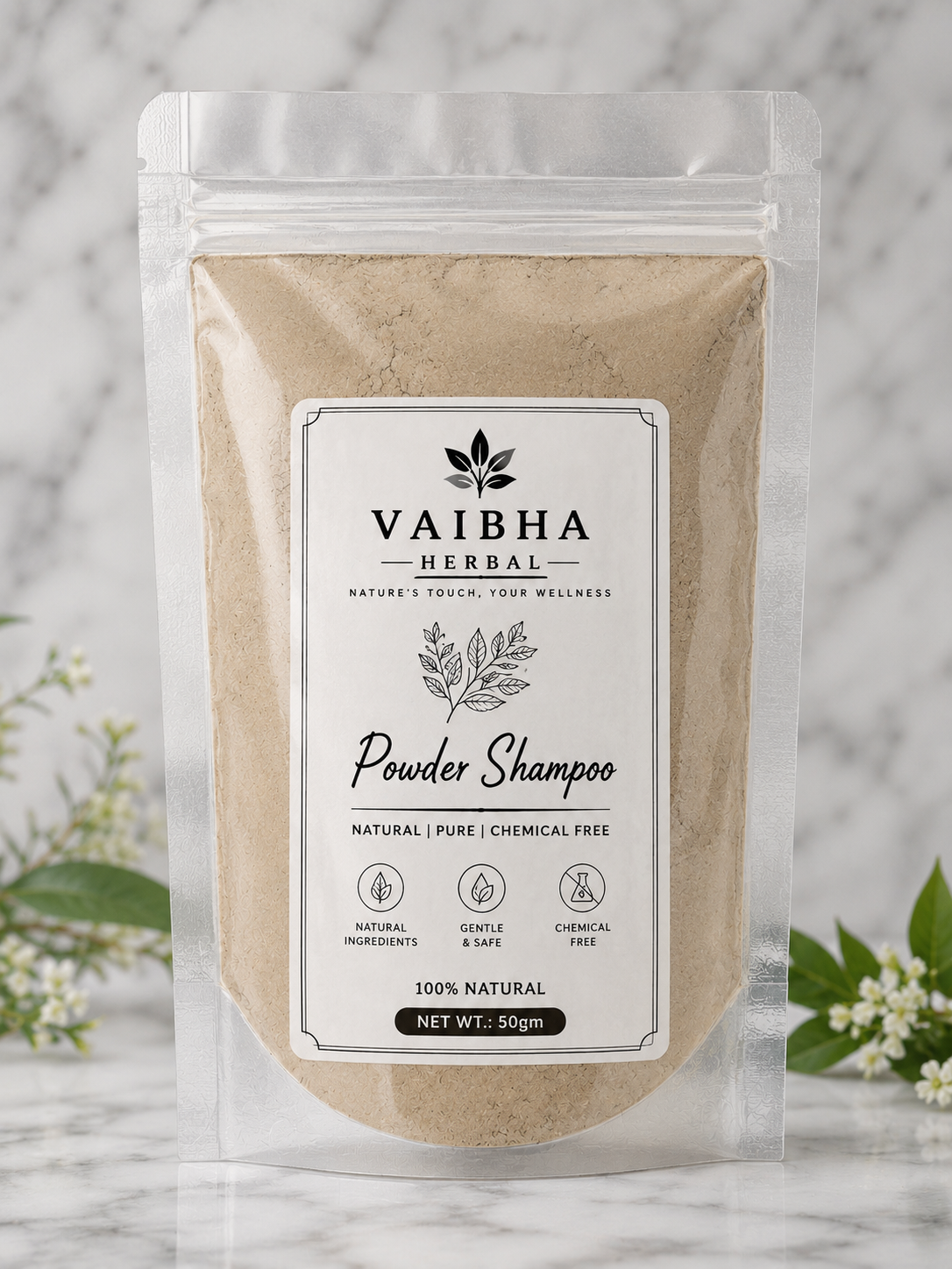 Herbal powder shampoo